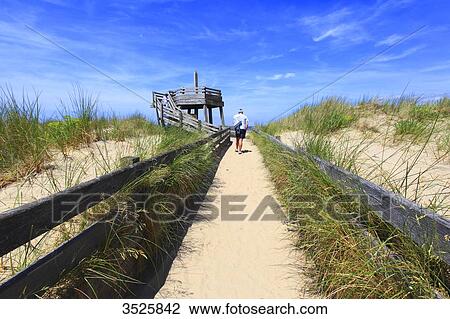 Stock Image - France, Northern France, Pas de Calais. Le Touquet. Mirador on Canche Bay.. Fotosearch