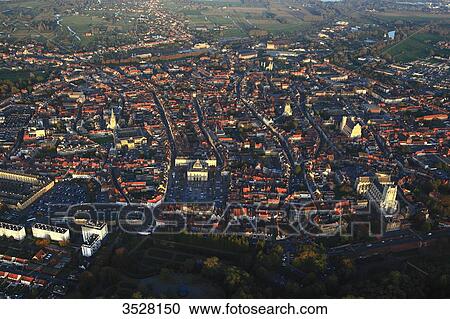 France, Northern France. Pas de Calais, Aerial view of Saint-Omer city center View Large Photo Image Stock Image - France, Northern France. Pas de Calais, Aerial view of Saint-Omer city center. Fotosearch