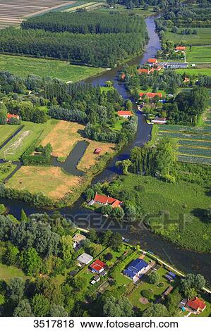 Stock Photo - France, Northern France, Pas de Calais, Audomarois. Audomarois marsh or St-Omer marsh.. Fotosearch