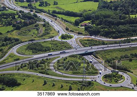 Stock Photo - France, Northern France, Pas de Calais. Boulogne sur Mer. Interchange on highway 16. Fotosearch