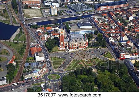 Stock Photo - France, Northern France, Pas de Calais. Calais. City hall.. Fotosearch