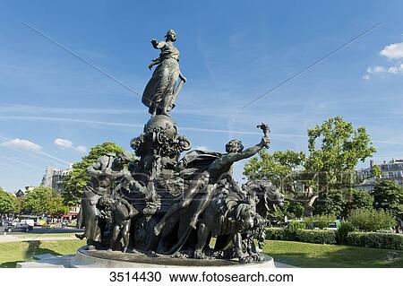 France. Paris 11th district. Place of the Nation. The statue The triumph of the Republic by Jules Dalou ( 1899 ) View Large Photo Image Stock Image - France. Paris 11th district. Place of the Nation. The statue The triumph of the Republic by Jules Dalou ( 1899 ). Fotosearch