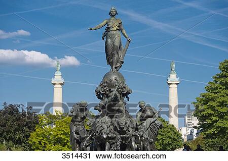 France. Paris 11th district. Place of the Nation. The statue The triumph of the Republic by Jules Dalou ( 1899 ). In the background: 2 columns by Claude Nicolas Ledoux in the entrance of the Cours de Vincennes ( 1787 ) View Large Photo Image Stock Image - France. Paris 11th district. Place of the Nation. The statue The triumph of the Republic by Jules Dalou ( 1899 ). In the background: 2 columns by Claude Nicolas Ledoux in the entrance of the Cours de Vincennes ( 1787 ). Fotosearch