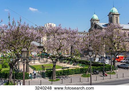 France, Paris, 19th district, square along the Quai de l'Oise and the Canal St Martin View Large Photo Image Stock Photo - France, Paris, 19th district, square along the Quai de l'Oise and the Canal St Martin. Fotosearch