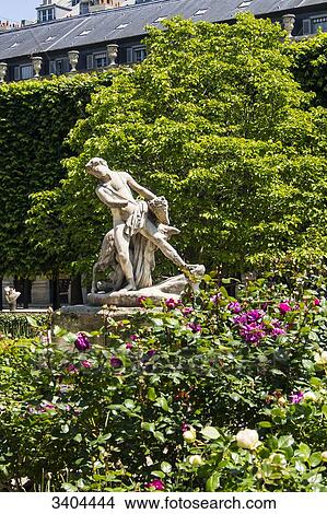 Picture - France, Paris, 1er, sculpture in the garden of the Palais Royal;. Fotosearch
