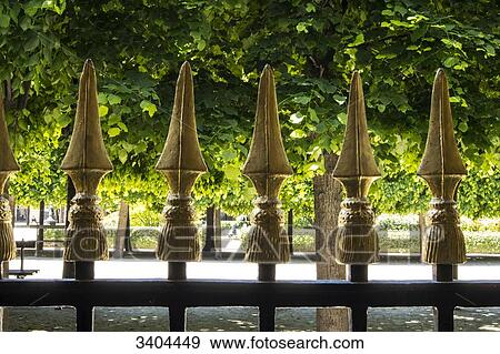France, Paris 1st. Golden gates of the garden of the Palais Royal. View Large Photo Image Stock Photo - France, Paris 1st. Golden gates of the garden of the Palais Royal.. Fotosearch