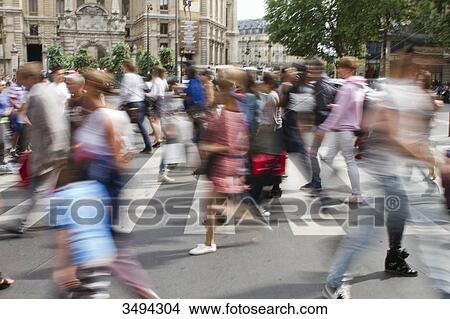 France, Paris, 9th district, Boulevard Haussmann, pedestrians View Large Photo Image Picture - France, Paris, 9th district, Boulevard Haussmann, pedestrians. Fotosearch
