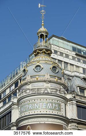 France. Paris 9th district. Boulevard Hausmann. Department store Au Printemps View Large Photo Image Stock Photograph - France. Paris 9th district. Boulevard Hausmann. Department store Au Printemps. Fotosearch