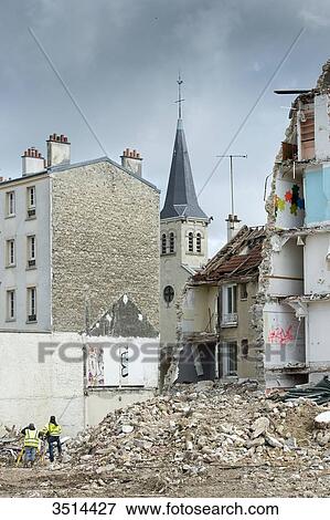 France. Parisian suburb. Val-de-Marne. Joinville-le-Pont. Demolition site View Large Photo Image Stock Photo - France. Parisian suburb. Val-de-Marne. Joinville-le-Pont. Demolition site. Fotosearch