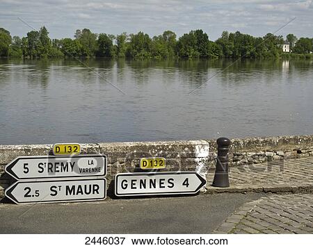 Stock Photo - France, Pays de la Loire, Maine et Loire, the Loire river between Gennes and St Maur. Fotosearch
