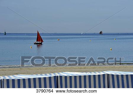 France, Pays de la Loire region, Loire-Atlantique department, beach and ships cruising in bay of La Baule. View Large Photo Image Picture - France, Pays de la Loire region, Loire-Atlantique department, beach and ships cruising in bay of La Baule.. Fotosearch