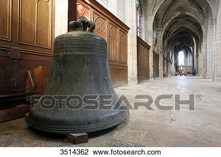 France, Seine et Marne. Nemours. City center. Saint Jean Baptiste church. Bronze bells, 1672. View Large Photo Image Stock Image - France, Seine et Marne. Nemours. City center. Saint Jean Baptiste church. Bronze bells, 1672.. Fotosearch