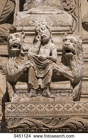 France, South-Eastern France, Arles, Church of Saint Trophime, sculpted Romanesque southern portal, Daniel and the lions View Large Photo Image Picture - France, South-Eastern France, Arles, Church of Saint Trophime, sculpted Romanesque southern portal, Daniel and the lions. Fotosearch
