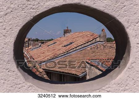 France, South-Eastern France, Arles, opening on a terrace, rooftop view View Large Photo Image Stock Image - France, South-Eastern France, Arles, opening on a terrace, rooftop view. Fotosearch
