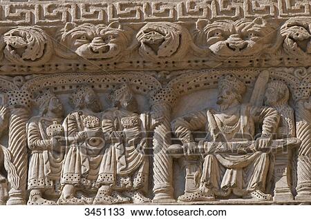 France, South-Eastern France, Arles, Church of Saint Trophime, sculpted Romanesque southern portal, Magi in front of Herod View Large Photo Image Stock Image - France, South-Eastern France, Arles, Church of Saint Trophime, sculpted Romanesque southern portal, Magi in front of Herod. Fotosearch