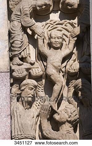 France, South-Eastern France, Arles, Church of Saint Trophime, sculpted Romanesque southern portal, martyrdom of St Stephen View Large Photo Image Stock Photo - France, South-Eastern France, Arles, Church of Saint Trophime, sculpted Romanesque southern portal, martyrdom of St Stephen. Fotosearch