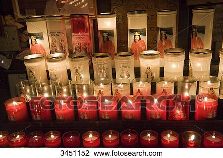 Stock Image - France, South-Eastern France, Provence, Saintes-Maries-de-la-mer, Church of Notre-Dame-de-la-mer, offerings. Fotosearch