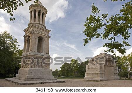 France, South-Eastern France, Saint-Remy-de-Provence, Glanum archeological site, municipal arch and mausoleum View Large Photo Image Stock Photo - France, South-Eastern France, Saint-Remy-de-Provence, Glanum archeological site, municipal arch and mausoleum. Fotosearch