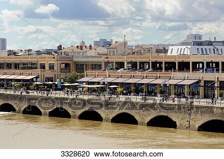 Stock Image - France, South-Western France, Bordeaux, Quays of the Gironde river, dock basins district. Fotosearch