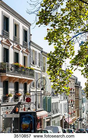 Stock Photo - France, suburbs of Paris, Saint Cloud, street. Fotosearch