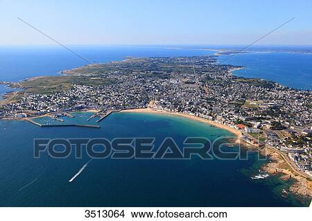 France, Western France, aerial view of Quiberon peninsula. Quiberon. View Large Photo Image Picture - France, Western France, aerial view of Quiberon peninsula. Quiberon.. Fotosearch