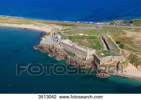 France, Western France, aerial view of Quiberon peninsula. Penthievre Fort. View Large Photo Image Stock Image - France, Western France, aerial view of Quiberon peninsula. Penthievre Fort.. Fotosearch