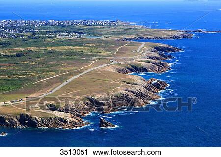 France, Western France, aerial view of Quiberon peninsula. Wild coast. View Large Photo Image Stock Image - France, Western France, aerial view of Quiberon peninsula. Wild coast.. Fotosearch