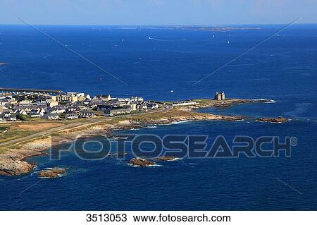 France, Western France, aerial view of Quiberon peninsula. Castle of Quiberon. View Large Photo Image Stock Image - France, Western France, aerial view of Quiberon peninsula. Castle of Quiberon.. Fotosearch