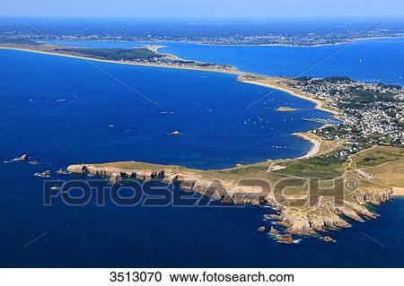 France, Western France, aerial view of Quiberon peninsula. Wild coast. View Large Photo Image Stock Image - France, Western France, aerial view of Quiberon peninsula. Wild coast.. Fotosearch