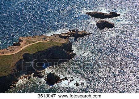 France, Western France, aerial view of Quiberon peninsula. Wild coast. View Large Photo Image Stock Photo - France, Western France, aerial view of Quiberon peninsula. Wild coast.. Fotosearch