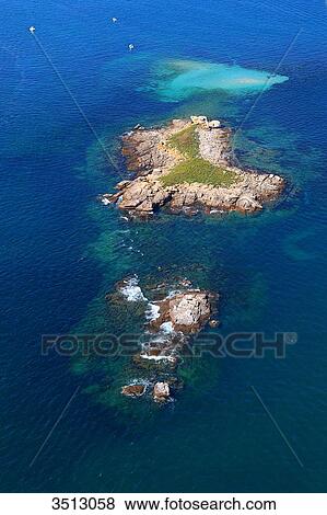 France, Western France, aerial view of Quiberon peninsula. Small island off the Pointe Conguel. View Large Photo Image Stock Photo - France, Western France, aerial view of Quiberon peninsula. Small island off the Pointe Conguel.. Fotosearch