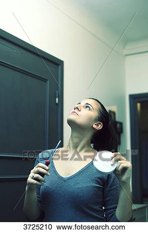 France, young woman at home. View Large Photo Image Stock Image - France, young woman at home.. Fotosearch