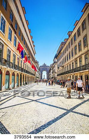 Picture - Garrett Street, Lisbon, Portugal.. Fotosearch