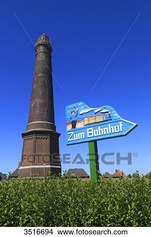 Germany, Lower Saxony. Borkum Island. New lighthouse. View Large Photo Image Picture - Germany, Lower Saxony. Borkum Island. New lighthouse.. Fotosearch