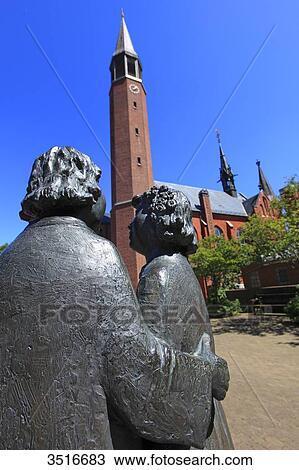 Germany, Lower Saxony. Borkum Island. Statue of a married couple in front of Maria Meeresstern catholic church View Large Photo Image Stock Image - Germany, Lower Saxony. Borkum Island. Statue of a married couple in front of Maria Meeresstern catholic church. Fotosearch