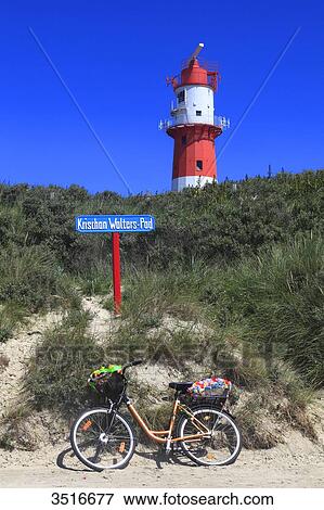 Germany, Lower Saxony. Borkum Island. The beach. The small lighthouse. View Large Photo Image Stock Photo - Germany, Lower Saxony. Borkum Island. The beach. The small lighthouse.. Fotosearch