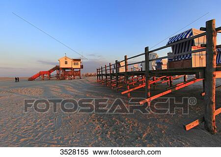 Germany, Nordfriesland, Schleswig-Holstein, Sankt Peter Ording or St Peter Ording is the biggest seaside resort in Germany. View Large Photo Image Stock Photography - Germany, Nordfriesland, Schleswig-Holstein, Sankt Peter Ording or St Peter Ording is the biggest seaside resort in Germany.. Fotosearch