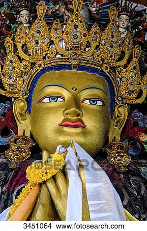 India, Darjeeling, Ghoom Tibetan monastery, dedicated to the Maitreya Buddha belonging to the Gelug community, statue of Buddha View Large Photo Image Picture - India, Darjeeling, Ghoom Tibetan monastery, dedicated to the Maitreya Buddha belonging to the Gelug community, statue of Buddha. Fotosearch
