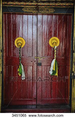India, Darjeeling, Ghoom Tibetan monastery, dedicated to the Maitreya Buddha belonging to the Gelug community, door of a prayer room View Large Photo Image Stock Photography - India, Darjeeling, Ghoom Tibetan monastery, dedicated to the Maitreya Buddha belonging to the Gelug community, door of a prayer room. Fotosearch