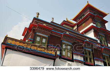 India, Gangtok, capital of Sikkim State, Buddhist monastery Ranka Phudong, large modern Tibetan monastery View Large Photo Image Stock Photo - India, Gangtok, capital of Sikkim State, Buddhist monastery Ranka Phudong, large modern Tibetan monastery. Fotosearch