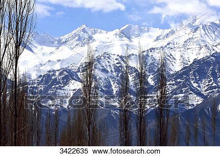 Stock Photography - India, Ladakh, Indian State Jammu and Kashmir, Himalayan mountain ranges surrounding the city of Leh. Fotosearch
