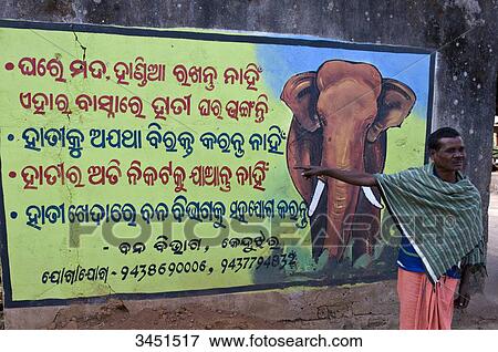 India, Orissa, Kendujhar district, warning sign, prevention against elephants (1 don't keep alcohol in your house, 2 don't annoy them, 3 Keep away from them, 4 Call the Forestry Department) View Large Photo Image Stock Photo - India, Orissa, Kendujhar district, warning sign, prevention against elephants (1 don't keep alcohol in your house, 2 don't annoy them, 3 Keep away from them, 4 Call the Forestry Department). Fotosearch