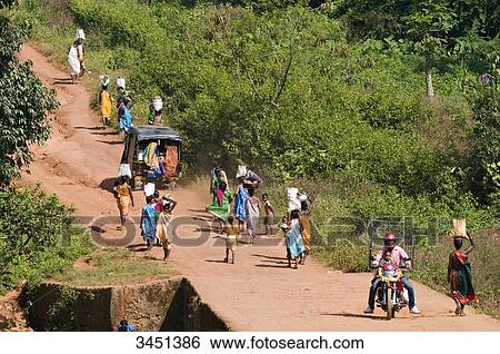 India, Orissa, Koraput district, on the road to the market View Large Photo Image Stock Photograph - India, Orissa, Koraput district, on the road to the market. Fotosearch