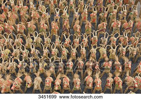 Stock Photo - India, Orissa, Puri, small straw animals. Fotosearch