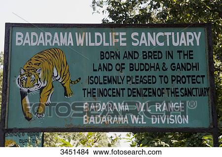 India, Orissa, Sambalpur district, sign of the Badarama wildlife sanctuary View Large Photo Image Picture - India, Orissa, Sambalpur district, sign of the Badarama wildlife sanctuary. Fotosearch