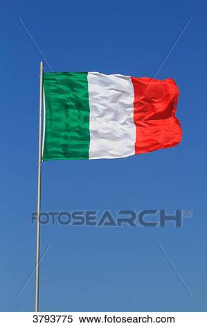 Italia flag in blue sky. View Large Photo Image Stock Photography - Italia flag in blue sky.. Fotosearch