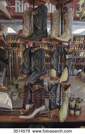 Mexico, Chihuahua State, Chihuahua, Store of cowboys boots View Large Photo Image Stock Photo - Mexico, Chihuahua State, Chihuahua, Store of cowboys boots. Fotosearch