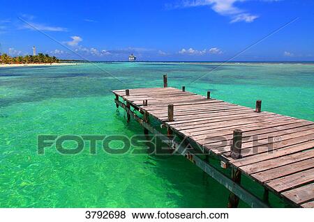 Stock Photo - Mexico, Quintana Roo. Costa Maya. Majahual. Ship Freedom of the Seas. Royal Caribbean. Fotosearch