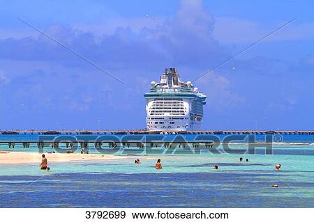 Mexico, Quintana Roo. Costa Maya. Majahual. Ship Freedom of the Seas. Royal Caribbean View Large Photo Image Stock Photo - Mexico, Quintana Roo. Costa Maya. Majahual. Ship Freedom of the Seas. Royal Caribbean. Fotosearch