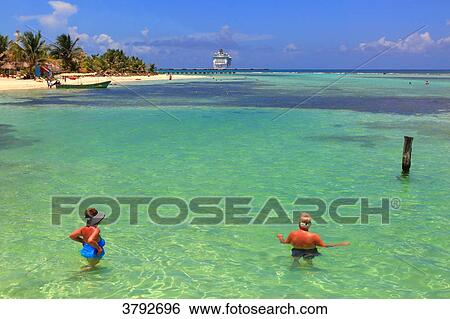 Mexico, Quintana Roo. Costa Maya. Majahual. Ship Freedom of the Seas. Royal Caribbean View Large Photo Image Stock Photograph - Mexico, Quintana Roo. Costa Maya. Majahual. Ship Freedom of the Seas. Royal Caribbean. Fotosearch